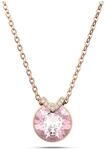 Swarovski Bella Halskette, Ros&eacute; Vergoldete Damenhalskette mit Strahlendem Rosa
