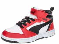 PUMA Rebound V6 MID AC+ PS Sneaker, White Black-for All TIME RED, 32 EU