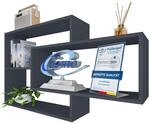 TRAUMM&Ouml;BEL Wandregal Karo Anthrazit B&uuml;cherregal Holz H&auml;ngeregal Schweberegal Deko