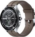 Xiaomi Watch 2 Pro - Bluetooth&reg; Silver Case with Brown Leather Strap