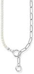 THOMAS SABO Collier aus S&uuml;&szlig;wasserzuchtperlen und Gliederkette mit wei&szlig;en...