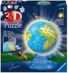 Ravensburger 11288 Leuchtende Weltkugel ab 6 Jahren, 3D-Puzzle, 188 Teile, kein