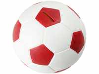 HMF 4790-03 Spardose Fußball Lederoptik 15 cm Durchmesser, rot weiß