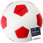 HMF 4790-03 Spardose Fu&szlig;ball Lederoptik 15 cm Durchmesser, rot wei&szlig;