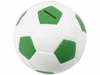 HMF 4790-06 Spardose Fußball Lederoptik 15 cm Durchmesser, grün weiß