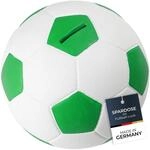 HMF 4790-06 Spardose Fu&szlig;ball Lederoptik 15 cm Durchmesser, gr&uuml;n wei&szlig;