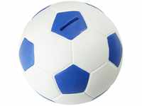 HMF 4790-05 Spardose Fußball Lederoptik 15 cm Durchmesser, blau weiß