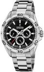 Festina Herren Uhr Analog aus Edelstahl 316L Silber - Quarzwerk - Kalender -