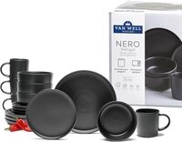 VAN WELL Premium Geschirrset Nero - Elegantes Schwarz Mattes Service & Geschirrset VAN WELL Premium Geschirrset Nero - Elegantes Schwarz Mattes Service & Geschirrset