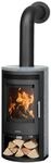 Justus | Kaminofen | Baltrum D 2.0 | 5,5 kW | Stahl Schwarz, Speckstein