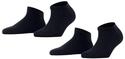 FALKE Damen Sneakersocken Happy Double Pack W Sn Baumwolle kurz einfarbig 2 Paar,