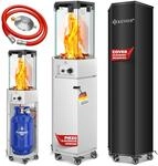 KESSER&reg; Gasheizstrahler 4/8 kW Gas Piezoz&uuml;ndung Heizung + Gasdruckregler + Cover,