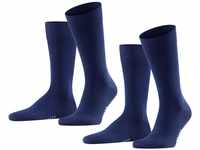 FALKE Herren Socken Happy 2-Pack M SO Baumwolle einfarbig 2 Paar, Blau (Royal Blue