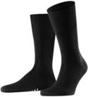FALKE Herren Socken Airport M So Wolle Baumwolle einfarbig 1 Paar, Schwarz Black
