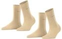 ESPRIT Damen Socken Basic Easy Multipack W So Baumwolle einfarbig 2 Paar, Beige Cream