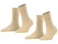 ESPRIT Damen Socken Basic Easy 2-Pack W SO Baumwolle einfarbig 2 Paar, Beige (Cream