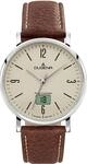 DUGENA Herren-Armbanduhr 4460845 Mondo, Funk, Quarz, beigefarbenes Zifferblatt,