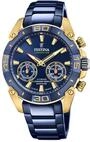 Festina Herren Hybrid Smartwatch Connected aus Edelstahl 316L Blau - Analog -