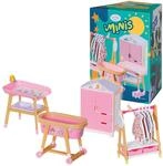 BABY born Minis Playset M&ouml;belset mit Kleiderschrank, Kleiderstange, Stubenwagen und