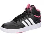 adidas Damen Hoops 3.0 Mid Shoes, core black/Cloud white/pink fusion, 36 2/3 EU
