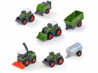 Dickie Toys – Fendt Micro Team (9 cm) – Traktor-Set mit Anhänger, Original