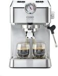 Caso Espresso Gourmet - Siebträgermaschine aus Edelstahl, leistungsstarke 19 bar Caso Espresso Gourmet - Siebträgermaschine aus Edelstahl, leistungsstarke 19 bar