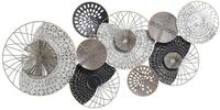 Beliani Elegante Wanddekoration Kreisform Unregelm&auml;&szlig;ig Metall schwarz/silber Cesium