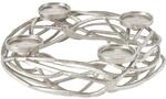 BOLTZE Kerzenhalter Kerzenst&auml;nder Aluminium Silber Adventskranz &Oslash; 40 cm H 11 cm
