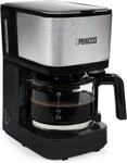 Princess Filter-Kaffeemaschine - 0,75 Liter Glaskanne, 8 Tassen, Edelstahl mit