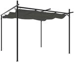 vidaXL Pergola, Pavillon mit Schiebedach, UV-best&auml;ndig &Uuml;berdachung Vordach f&uuml;r