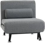 HOMCOM 3 in 1 Schlafsessel Klappbar mit Bettfunktion 75x70x75cm Dunkelgrau