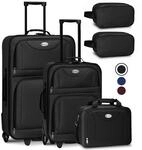 Juskys Trolley Reisekoffer Set 5 teilig - 60 Liter, 2 Rollen, Weichschale,