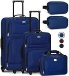 Juskys Trolley Reisekoffer Set 5 teilig - 60 Liter, 2 Rollen, Weichschale,