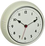 TFA Dostmann Retro Funk-Wanduhr, 60.3541.09, Vintage Uhr, analog, aus Metall, beige,