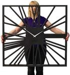 FLEXISTYLE Gro&szlig; EKO wanduhr ohne tickger&auml;usche LOFT Grande (wie anthrazit) Quadrat