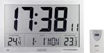 Eurochron EFWU Jumbo 102 Funk Wanduhr 37 cm x 23 cm x 3 cm Silber