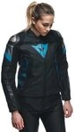 Dainese Avro 5 Damen Motorrad Lederjacke, schwarz/blau, 50