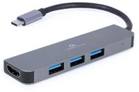 GEMBIRD 3-Port USB Typ-C 2-in-1 Kombi Adapter (Hub+HDMI)