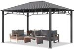 TOOLPORT Gartenpavillon 3x4 m Stahldach Hardtop ohne Seitenteile, Pfosten 9x9 cm
