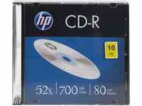 HP CD-R 80Min/700MB/52x Slimcase (10 Disc) Silver Surface