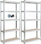 Arebos Schwerlastregal 2er Set | 180x90x30cm | 875kg Tragkraft | 5 MDF-Platten 
