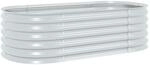 vidaXL Hochbeet Stahl Silbern 160x80x44 cm Gem&uuml;sebeet Pflanzbeet Pflanzkasten
