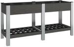 vidaXL Garten-Hochbeet mit Ablage Grau 150x50x75 cm WPC