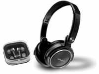 Odys Gekko Set bestehend aus Kopfhörer klappbar und In-Ear-Kopfhörer (schwarz)