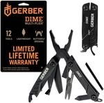 Gerber Multifunktionswerkzeug mit 12 Funktionen, Dime Pocket Multi-Tool, Schwarz,