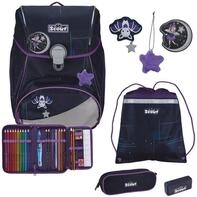 SCOUT Schulranzen Safety Light Alpha Set 4-teilig Spooky Starlight dunkelblau