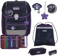 SCOUT Schulranzen Safety Light Genius Set 5-teilig Spooky Starlight dunkelblau