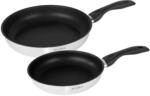 KLAMER Bratpfanne (24 + 28cm) Induktion &ndash; Profi Edelstahlpfanne mit Greblon&reg; C3+