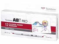 Tombow ABTP-12P-2 Alkoholbasierter Marker ABT PRO zwei Spitzen Pastel Colors