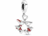 PANDORA DISNEY Charm Anhänger "Mickey Mouse & Minnie Mouse Kuss" Silber Emaille Rot
